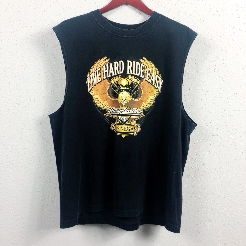 BLACK HARLEY DAVIDSON LAS VEGAS MUSCLE TANK TEE